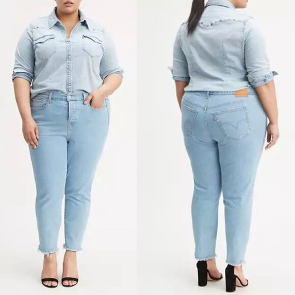 Levi’s Wedgie Skinny Jeans Raw Hem Button Fly - Picture 1 of 15